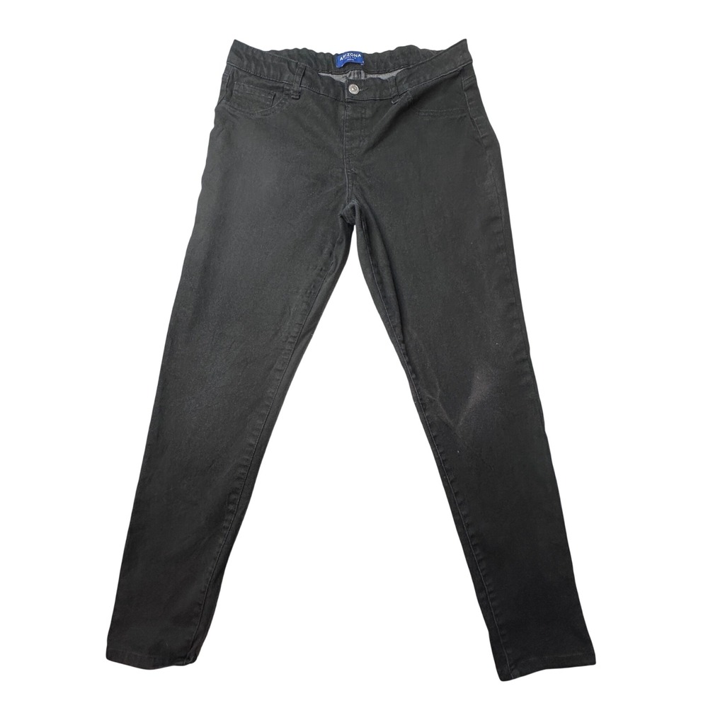 Arizona Jeggings Women 16.5 Plus Black Arizona Jean Co Stretch Adjustable Waist